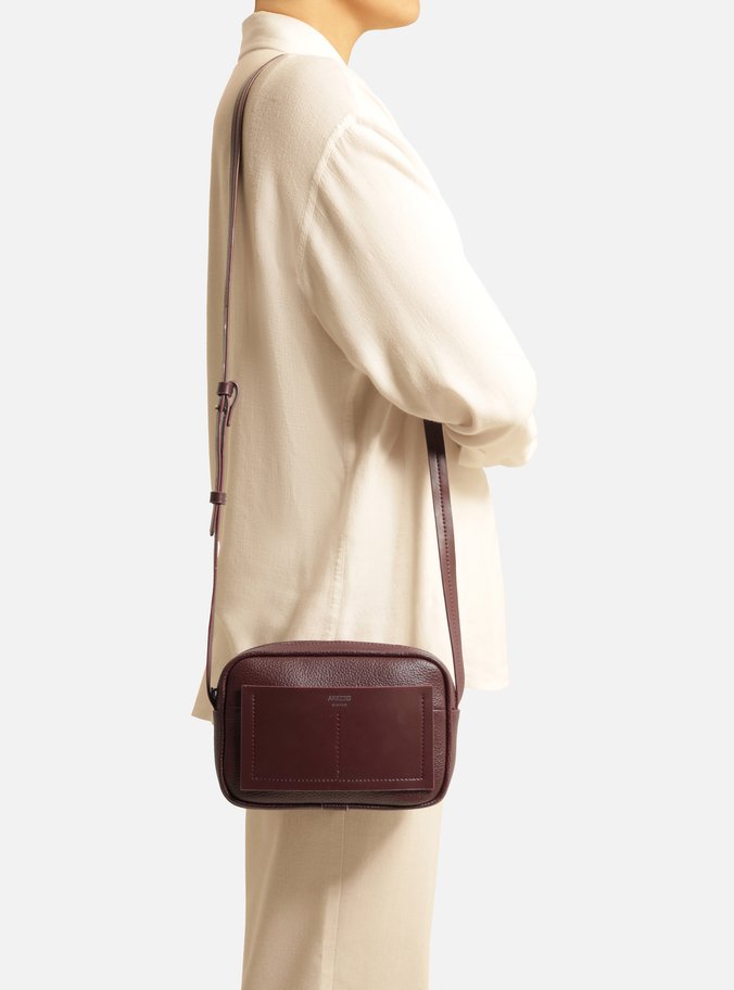 Bolsa Tiracolo Vinho Pequena Bolso Costuras