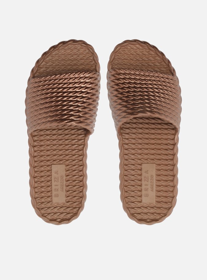Chinelo Slide Marrom Metal Marrocos