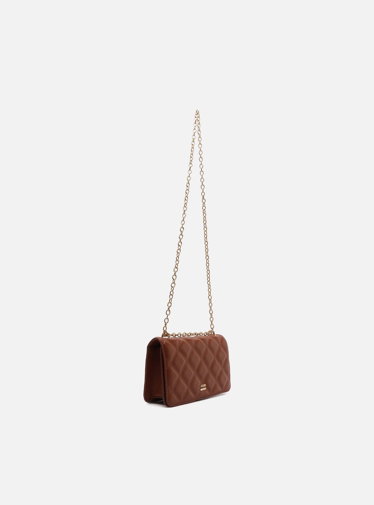 Bolsa Tiracolo Marrom Pequena Matelassê Corrente — foto 5