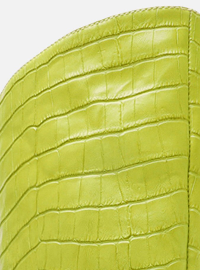 Bota Verde Lima Croco Cano Alto Miranda