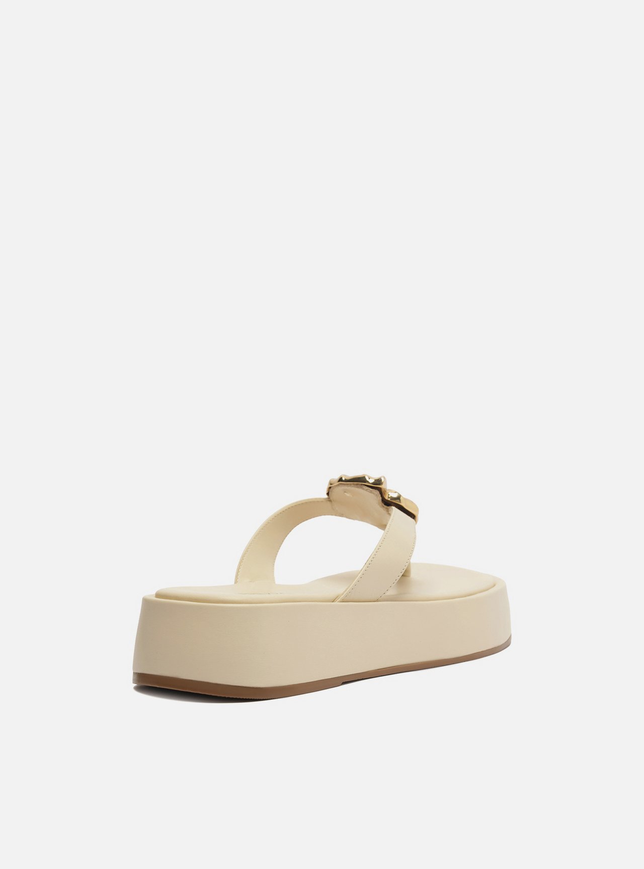 Tamanco Off-White Couro Flatform Metal Concha — foto 3