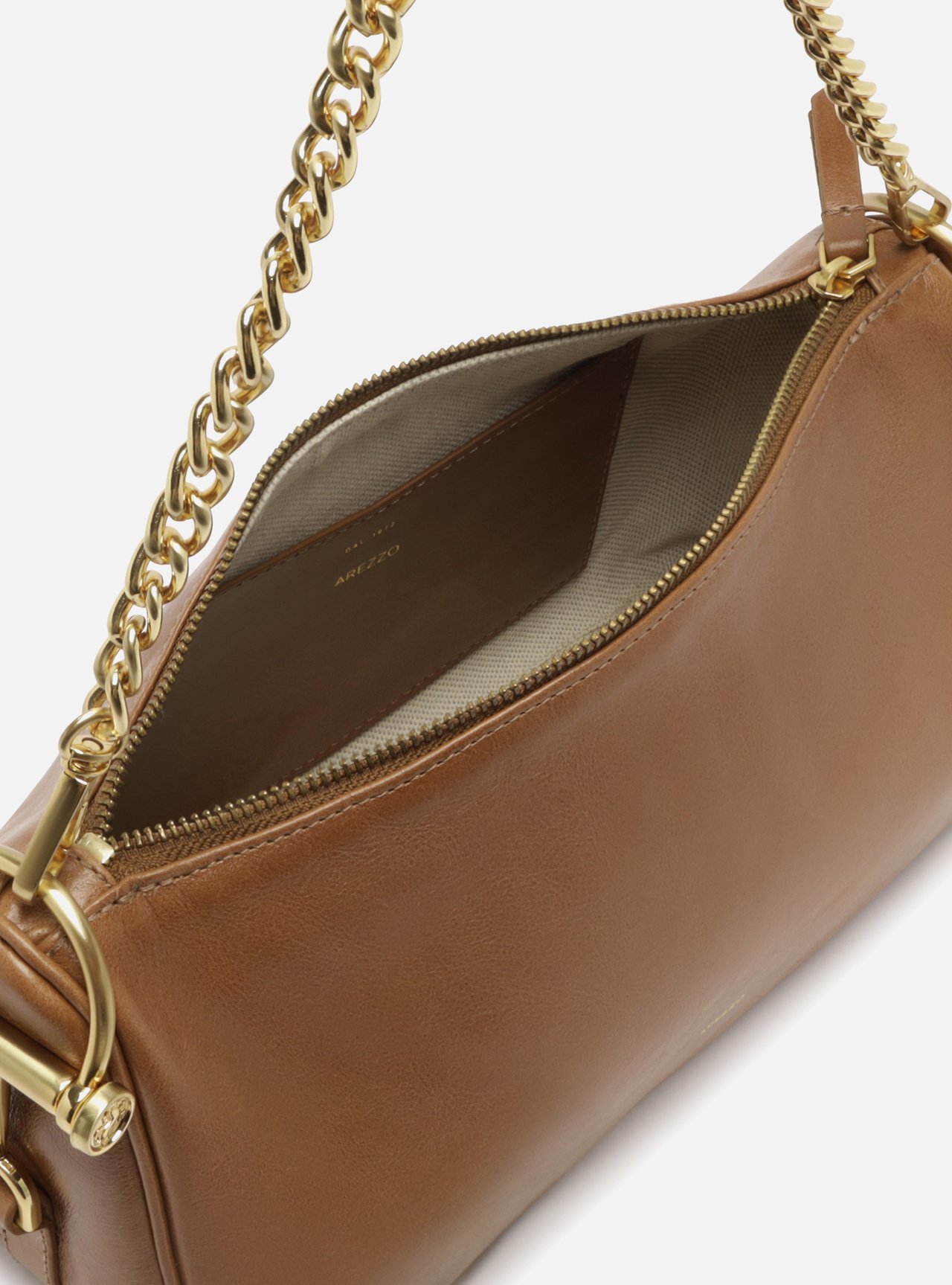 Bolsa Shoulder Marrom Couro Média Corrente — foto 4