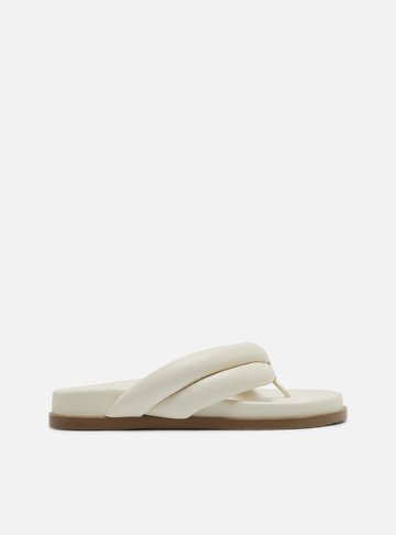 Rasteira Off-White Tiras Largas Flip-Flop