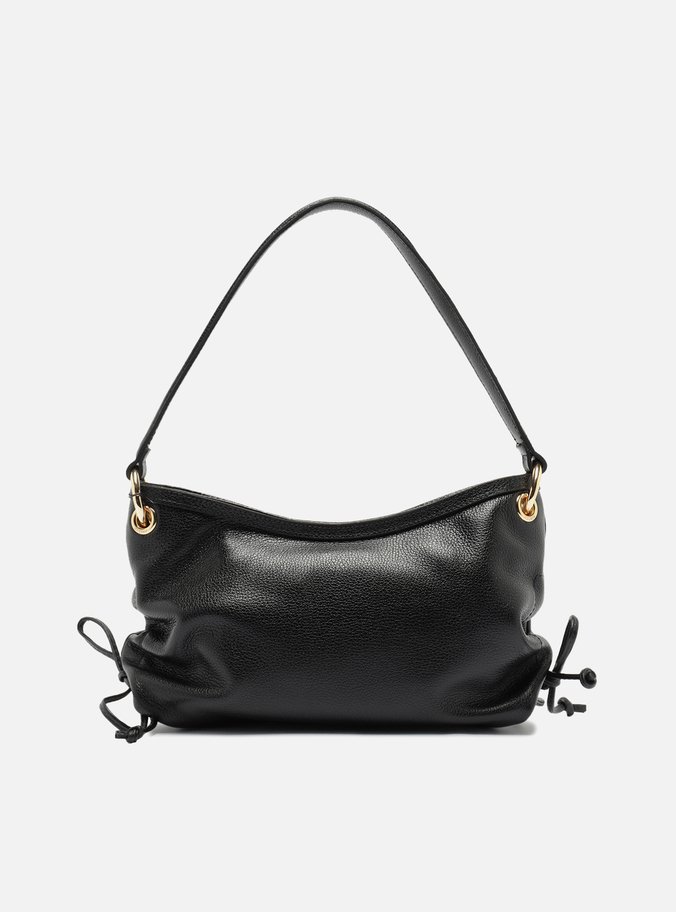 Bolsa Tiracolo Couro Preta Média