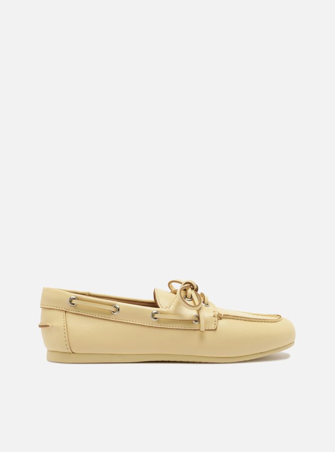 Mocassim Dockside Amarelo Couro Amarração