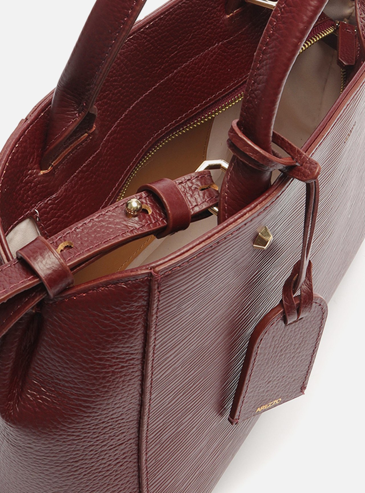 Bolsa Tote Vermelha Couro Wave Bella Média — foto 4