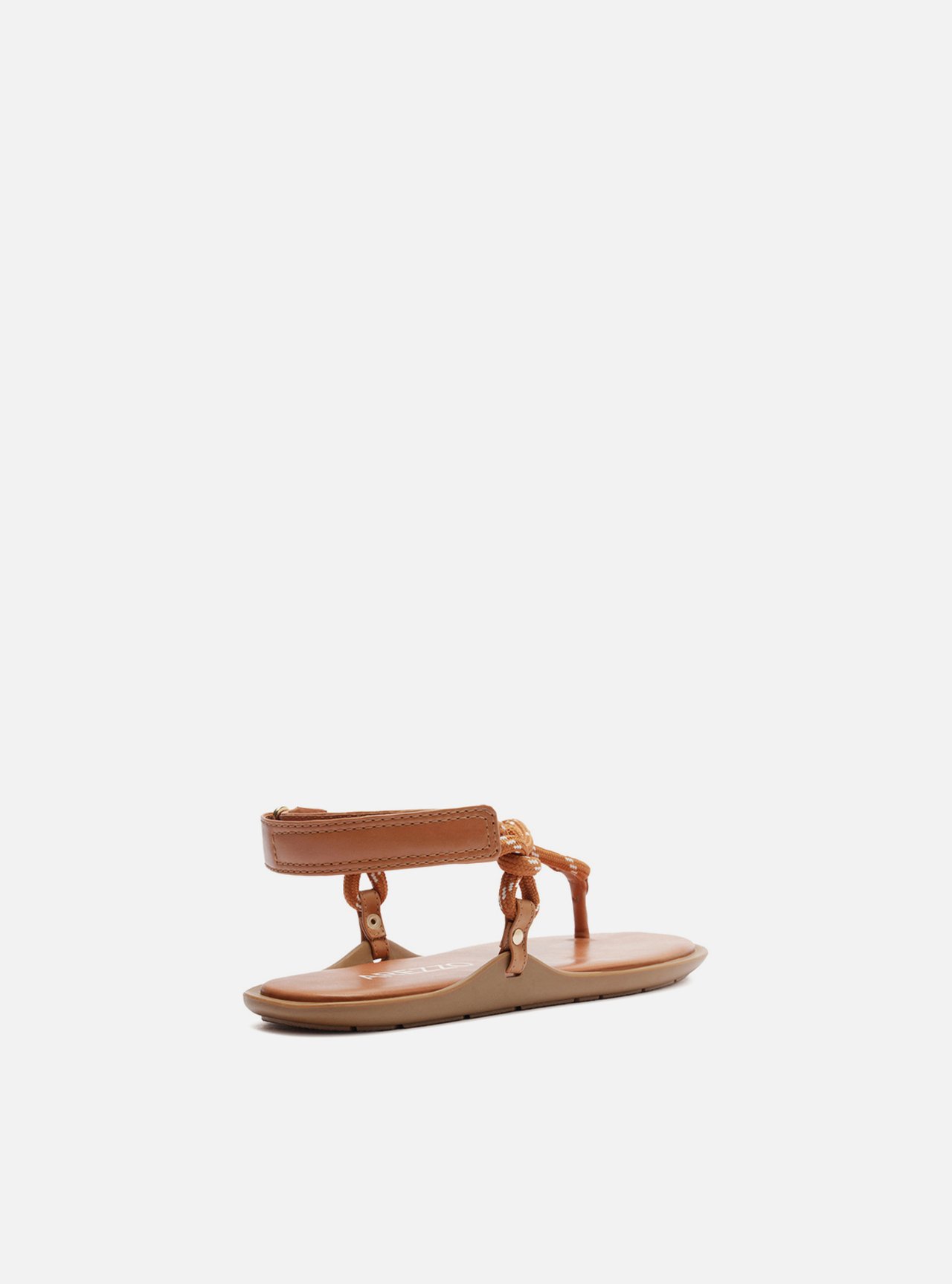 Sandália Rasteira Marrom Couro Custom Anklet — foto 3