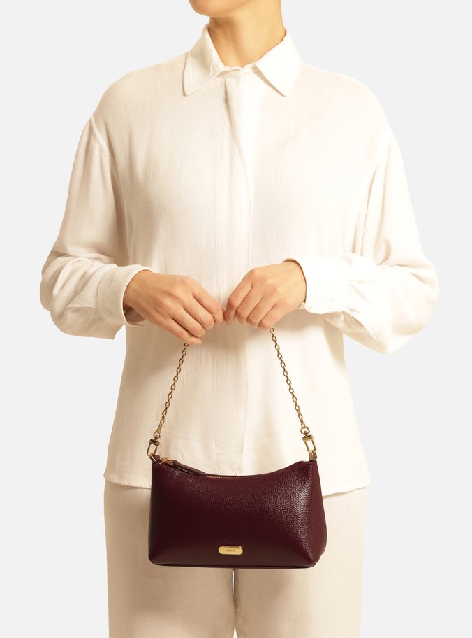 Bolsa Tiracolo Vermelha Couro Pequena Corrente