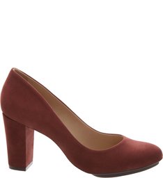 Scarpin Nobuck Bico Redondo Urban Tannat