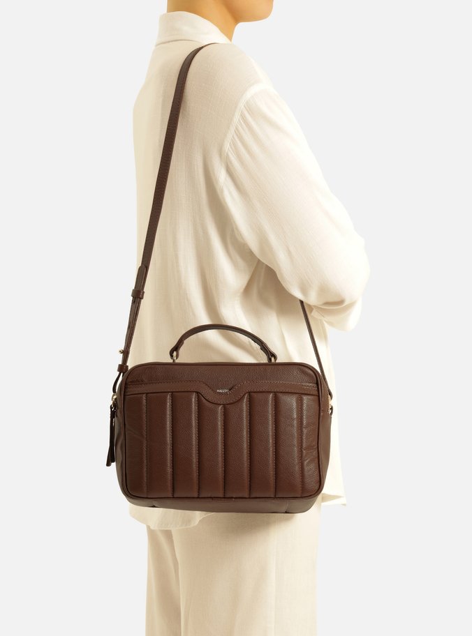 Bolsa Tiracolo Marrom Escura Couro Francine Média