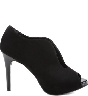 Peep Toe Nobuck Preto