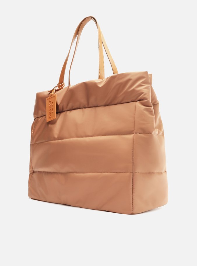 Bolsa Shopping Marrom Nylon Gigi Grande