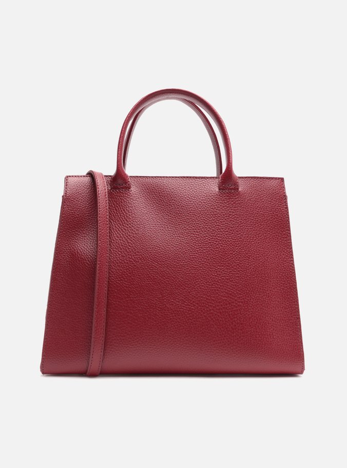 Bolsa Tote Bordô Grande Detalhe Camurça