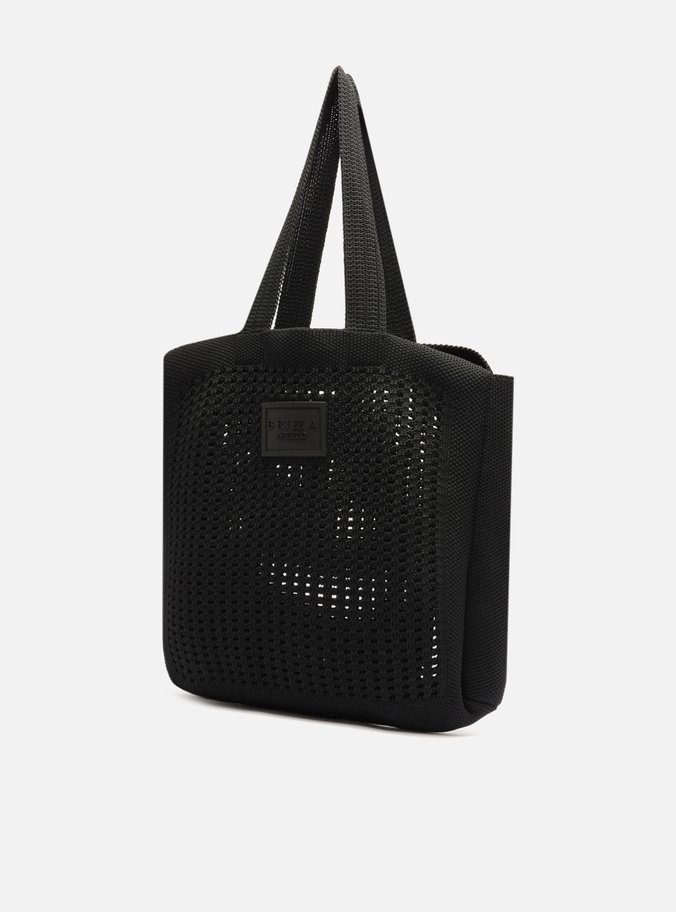 Bolsa Shopping Preta Crochê Mônaco Grande