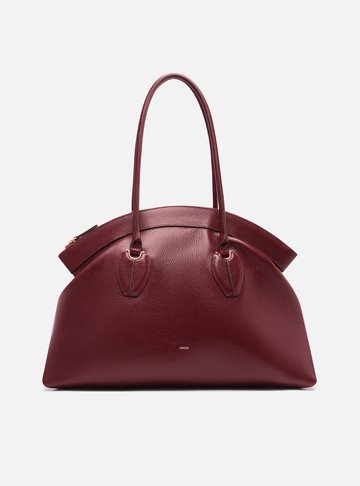 Bolsa Shopping Vermelha Couro Grande Moderna
