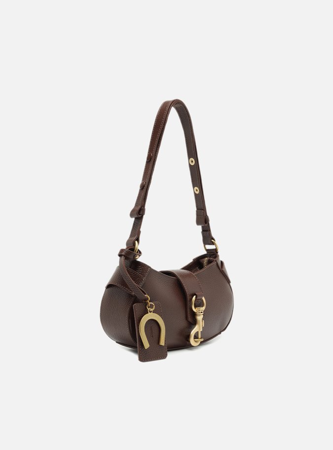 Bolsa Tiracolo Marrom Couro Pequena Bag Charm