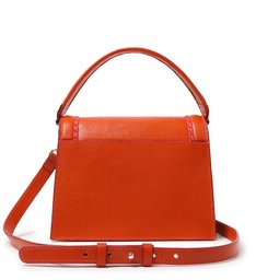 Bolsa Satchel Laranja Couro Turim Média Bolsa Satchel Laranja Couro Turim Média