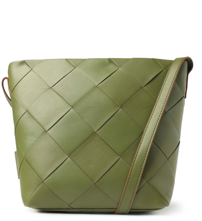 Bolsa Tiracolo Verde Tressê Erica média