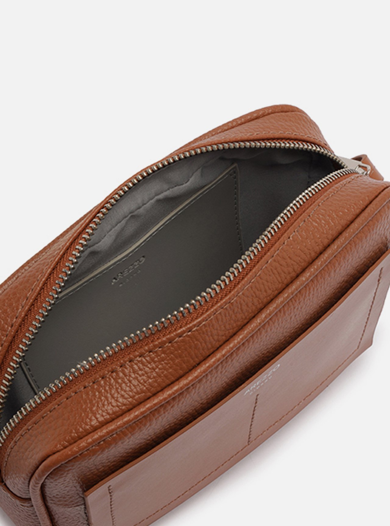 Bolsa Tiracolo Marrom Pequena Bolso Costuras — foto 4