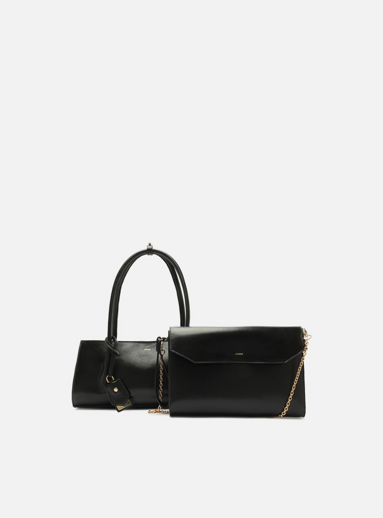 Bolsa Shoulder Preta Couro Média Alça Corrente — foto 7