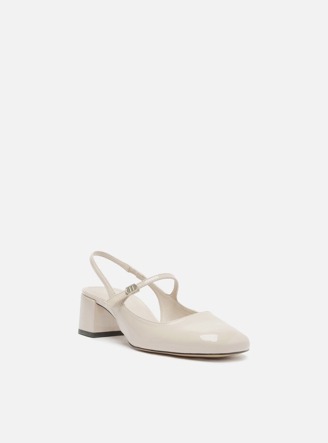 Sapato Boneca Branco Verniz Slingback