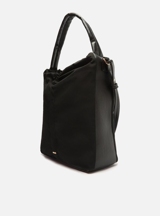 Bolsa Hobo Preta Nylon Média