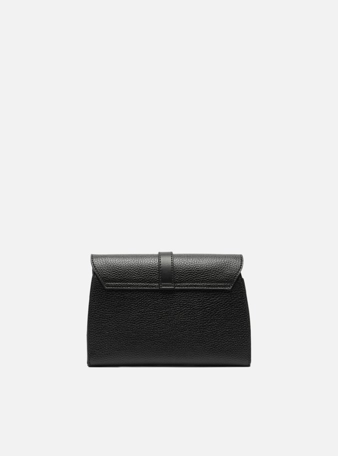 Bolsa Tiracolo Preta Pequena Detalhe Tiras Metal