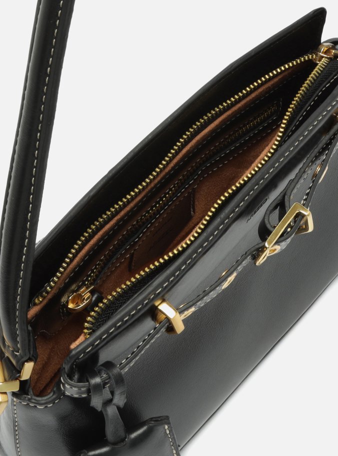 Bolsa Tiracolo Preta Couro Pequena Victória