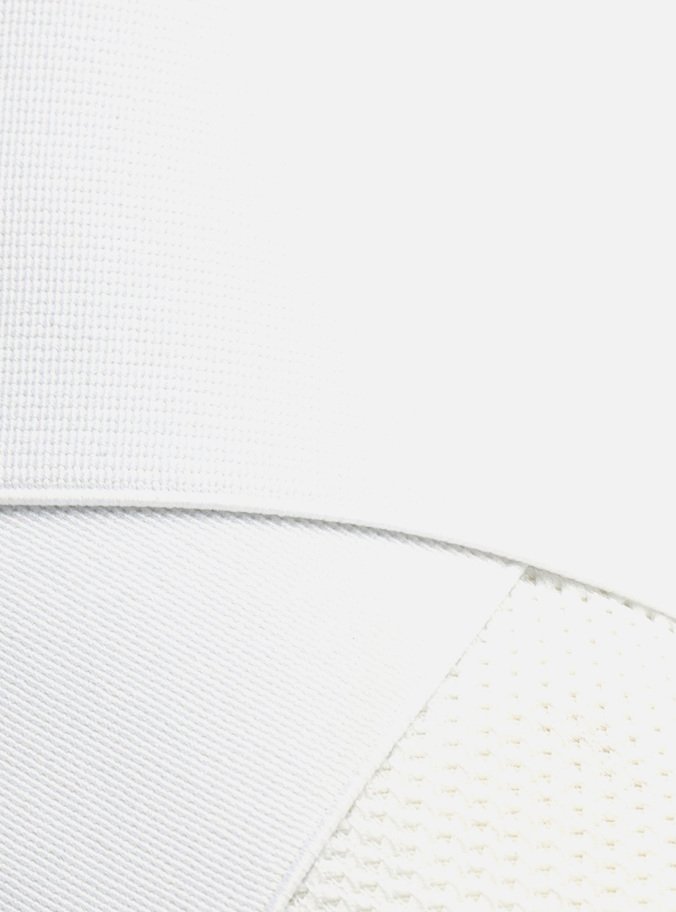 Slip On Branco Tecido Sola Baixa Elásticos