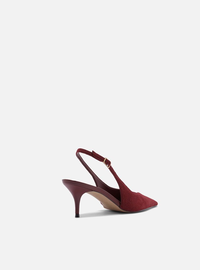 Scarpin Bordô Camurça Salto Kitten Slingback