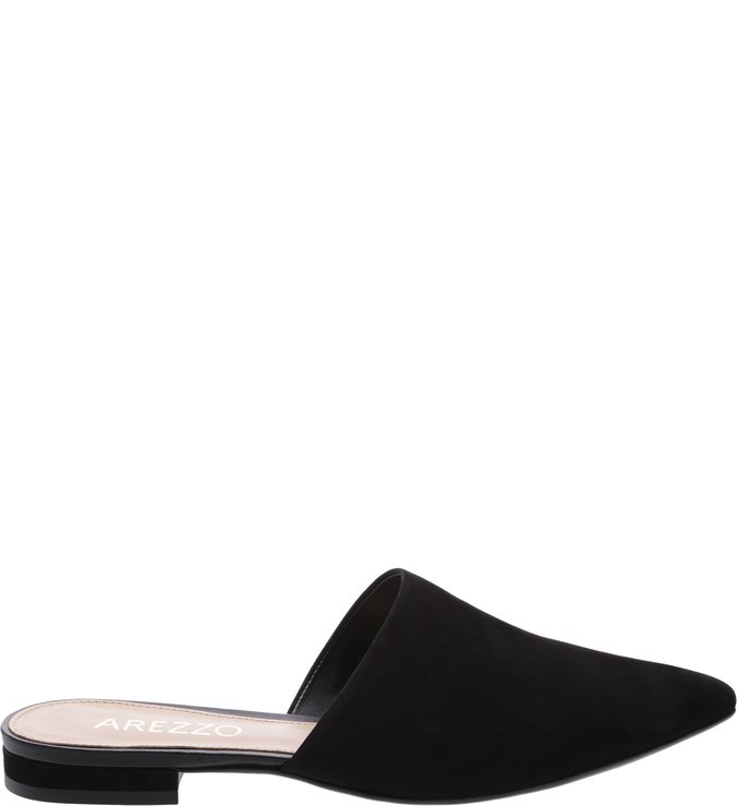 Mule Rasteira Suede Preto
