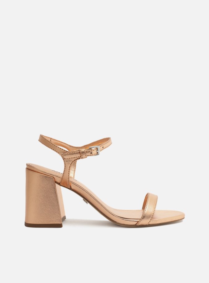 Sandália Rosé Salto Bloco Minimal