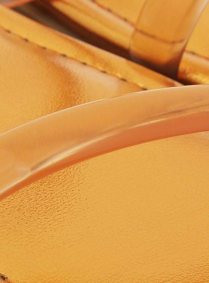 Kit Rasteira Metalizada Laranja e Pochete