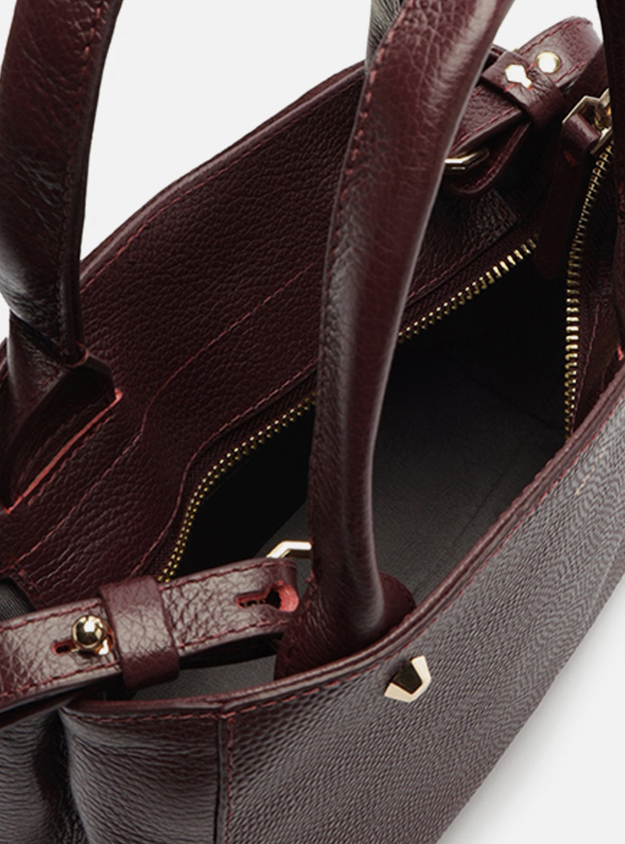 Bolsa Tote Bordô Couro Bella Pequena — foto 4