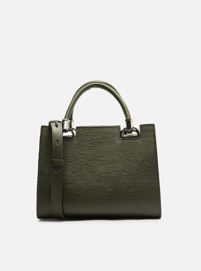 Bolsa Tote Verde Couro Abraccio Média