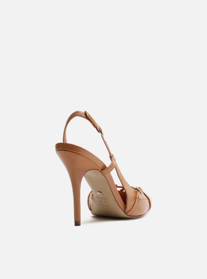 Scarpin Caramelo Couro Salto Alto New Amélia