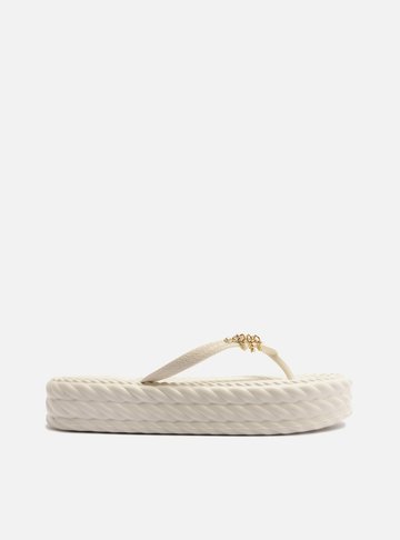 Sandália Branca Flatform Marrocos Mid Pins