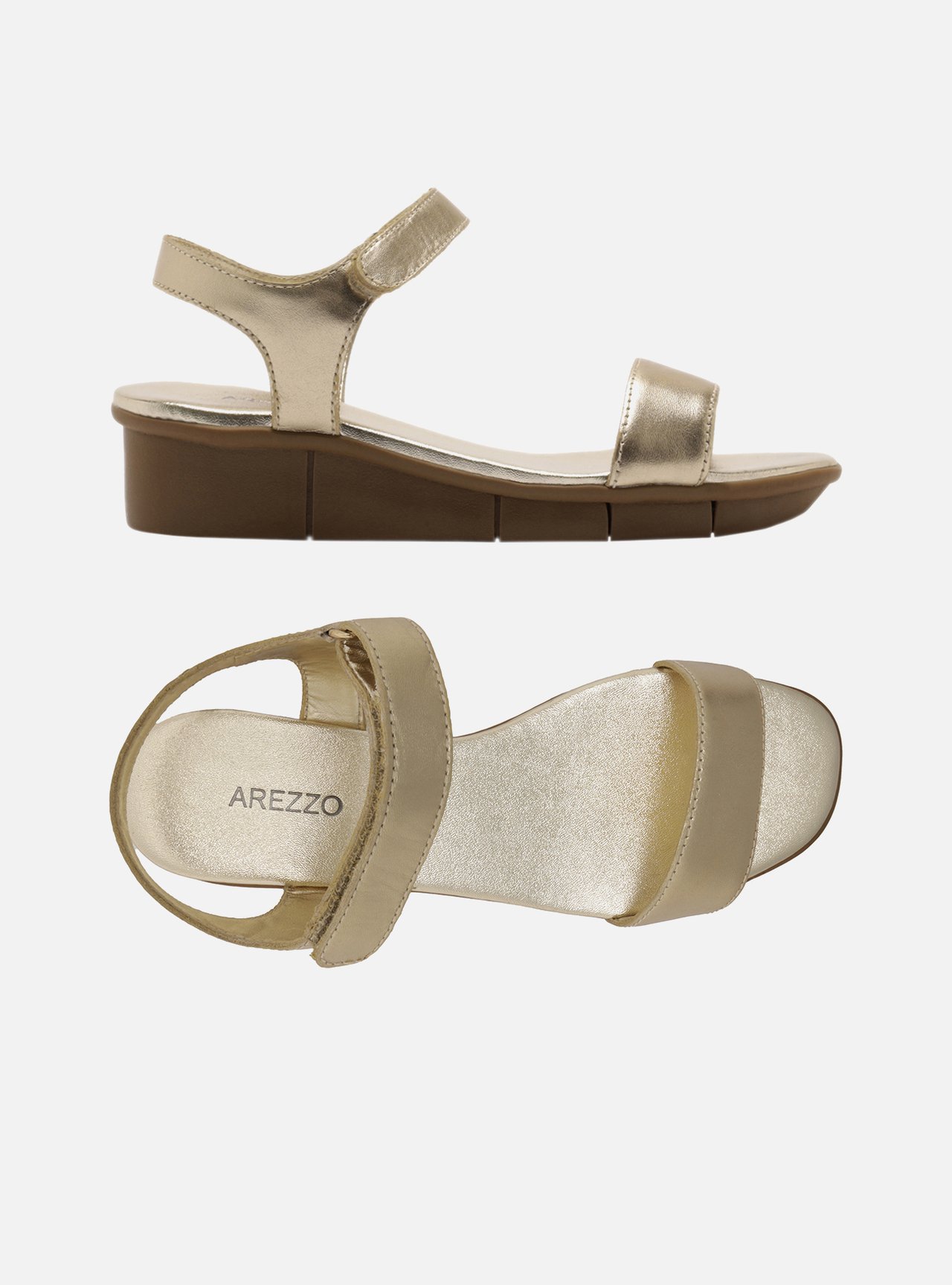 Sandália Dourada Couro Flatform Comfort — foto 6