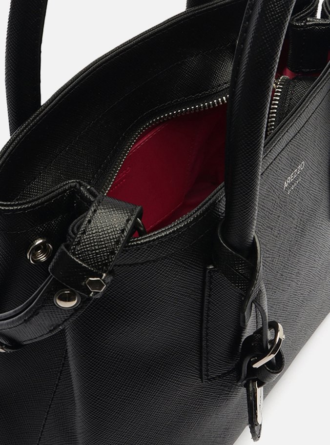 Bolsa Tote Preta Giorno Média Bag Charm