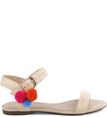Rasteira Pompom Natural