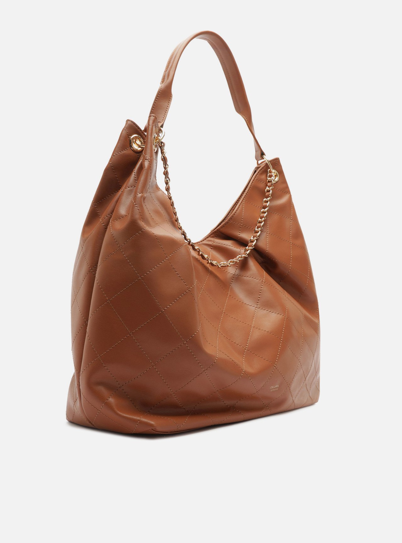 Bolsa Hobo Marrom Grande Matelassê Alça Corrente — foto 5