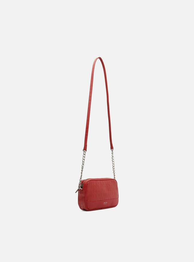 Bolsa Tiracolo Vermelha Croco Clara Pequena