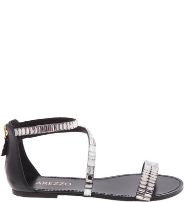 Sandália Cristais Preto Black Diamond