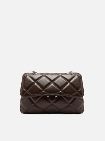 Bolsa Tiracolo Marrom Cocoa Couro Mizz Média