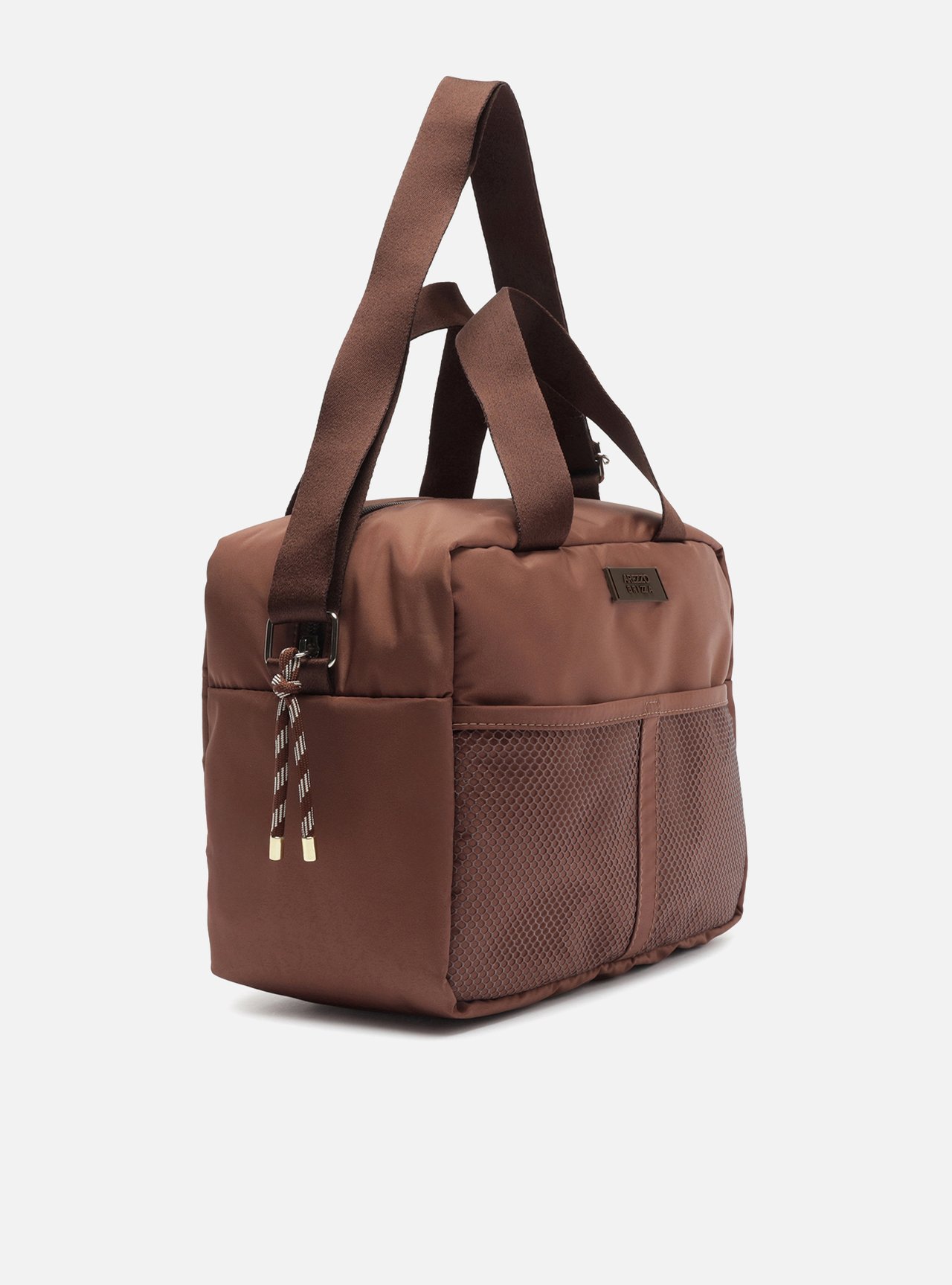 Bolsa Tiracolo Marrom Média Metais Brizza — foto 5