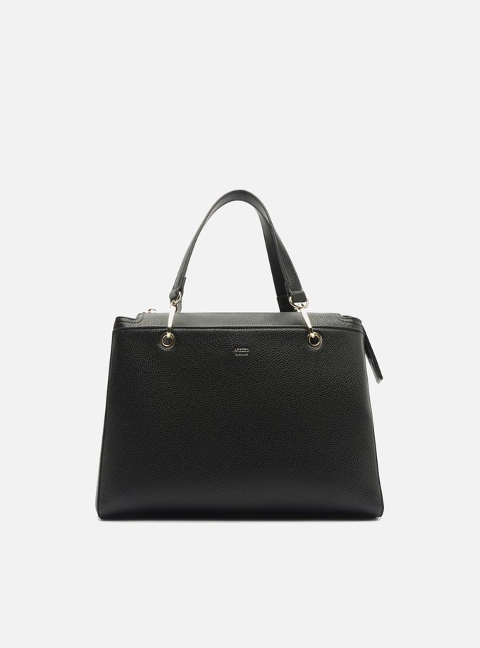 Bolsa Tote Preta Média Alças Metais