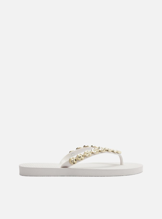 Chinelo Branco Minimal Tira Búzios
