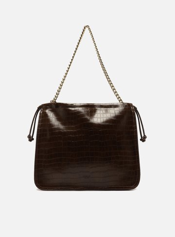 Arezzo — Bolsa Tote Marrom Média Croco Alça