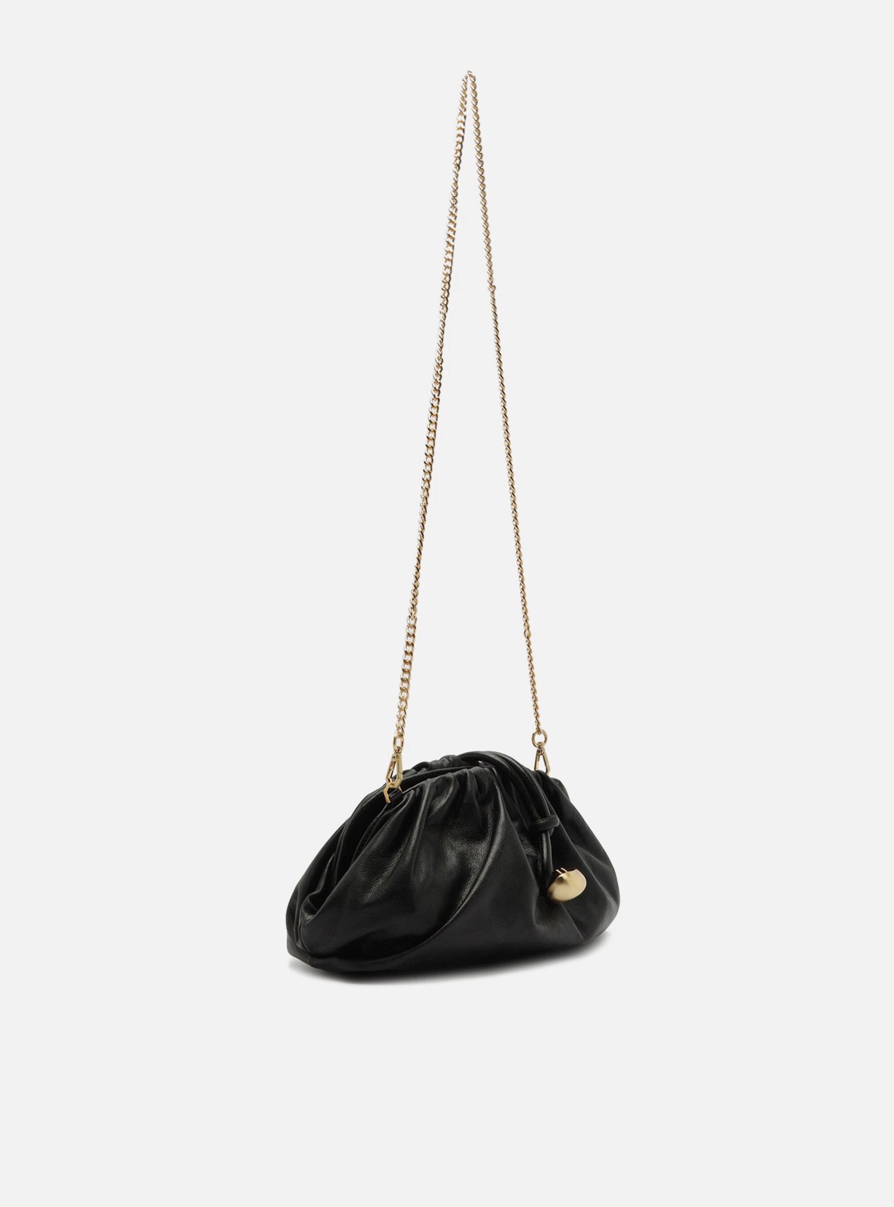 Bolsa Clutch Preta Couro Média Corrente — foto 5
