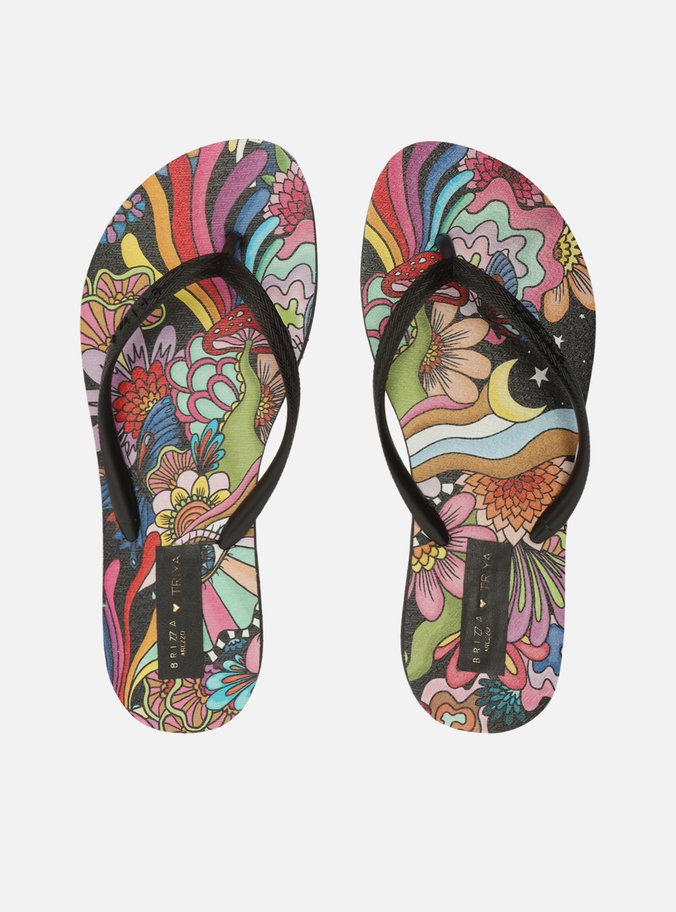 Chinelo de Dedo Preto Estampa Essential Brizza Triya